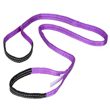 Lift Sling Straps,1" x 4' 2-Ply Heavy Duty Flat Eye Lift Sling | Twist Eye Polyester Lifting Sling Straps Nylon Tree Saver Recovery Strap Web Slings Rigging Moving Tow Hoisting Gear Strap - color: Purple, size: 1" x 4’