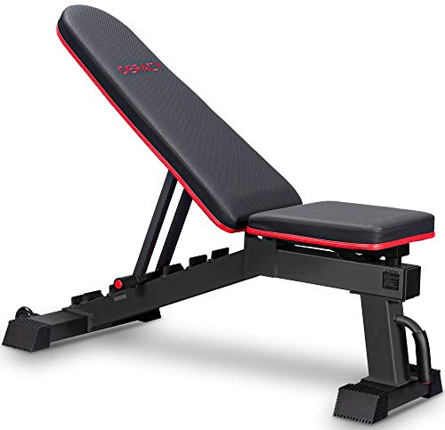 DERACY Adjustable Weight Bench for Full Body Workout, Incline and Decline Weight Bench for Indoor Workout, Home Gym - color: Black