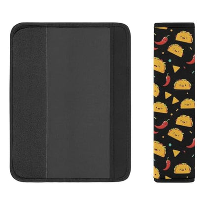 2PCS Cute Taco Car Seat Straps Shoulder Pads Universal Soft and Comfortable Seat Belt Covers Cushion for Child, All Vehicles, Shock Absorption - color: Pattern 7