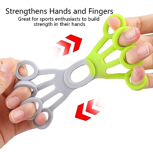 Finger Training Silicone Hand Expander Finger Hand Grip Finger Stretcher Trainer Strength Resistance-band Wrist Exercise Hand Expander Tool Forearm Rings Hand Exerciser Silicone Finger Stretcher Hand