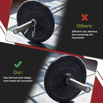4 Pack Dumbbell Barbell Clamps 30mm, Quick Release Weight Bar Collars, Secure Locking Barbell Clips for Weightlifting, Workout, Strength Training & Fitness Accessories - color: Black