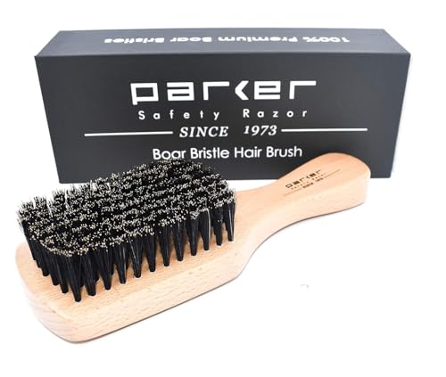 Parker Boar Bristle Hair Brush with Beechwood Handle | Natural Boar Bristles Distribute Oils, Smooth Hair And Gently Stimulate The Scalp; Ideal For Short, Fine Or Thinning Hair.