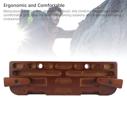 Wooden Rock Climbing Hangboard, Fingerboard for Grip Strength Training, Various Finger Hole Sizes Hangboard with Durable Construction, Ideal for Indoor Outdoor Climbing
