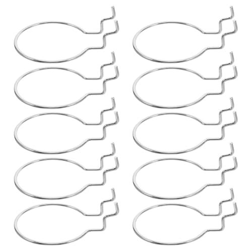 10pcs Silver Metal Pegboard Hooks Round Ring for Iron Pegboard Organizer, Heavy Duty Hanging Board Hardware Accessories for Garage and Workshop Storage