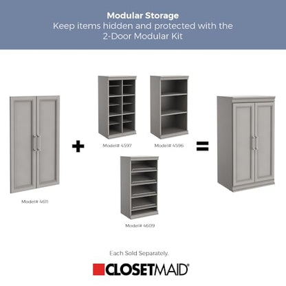 ClosetMaid Modular Storage Shelf Unit with Angled Shoe Shelves, Taupe - color: Taupe