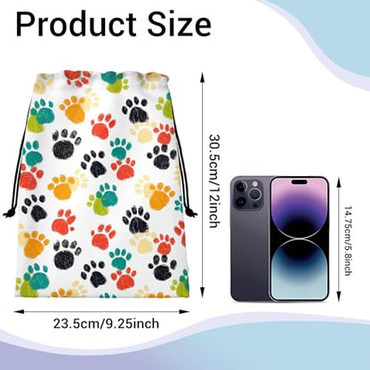 Gymnastics Grip Bag Lightweight Small Drawstring Grip Bags for Gymnasts - color: Animal Paws-multi