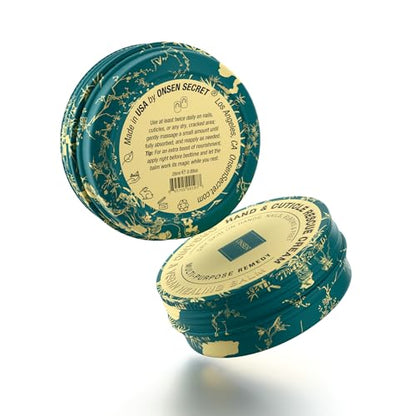 Onsen Hand & Cuticle Rescue Cream | Organic Nail Strengthener & Balm | Dry, Cracked Hands, Elbows & Feet | Shea Butter, Tsubaki & Jojoba Oil | Nail Repair & Growth, Vegan – 1 Pack (1.10 oz) - size: 0.88 Ounce (Pack of 1)
