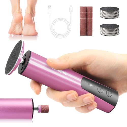 Electric Foot Callus Remover, 2 in 1 | 6 Speed Adjustable Foot File Nail Grinder with Sandpaper Disks, Professional Sander Pedicure Tool for Feet Dead Skin, Self Care Gifts for Women Mom Lover Friends - style: Electric Callus Remover Rose