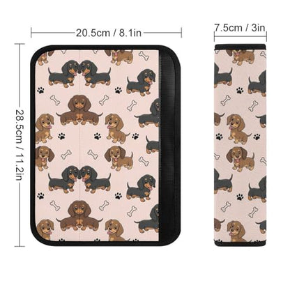 2 Pack Cute Dachshund Dogs Puppy Pet Seat Belt Cover Universal Fit Seat Belt Cushion for Kids, Stroller Pushchair High Chair, Neck and Shoulder Support - color: Pattern 98