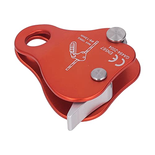 Kadimendium Climbing Rope Grab Stopper Aluminum Alloy Self Locking Grip Clamp for Cave Exploration (Orange) - color: Orange