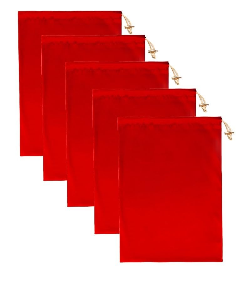 Valante Set of Microfiber Drawstring Storage Bags for Intimate Products (Large Red Set) - size: Large Red Set
