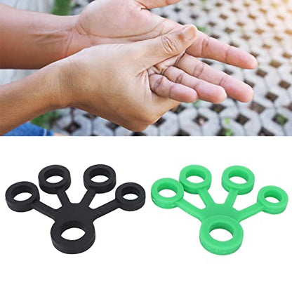 Finger Stretcher Silicone Resistance Bands Hand Strengthener for Finger Grip Exercise Hand Training Office Workers Travelers Dark Green Black 2 Pack 11LB
