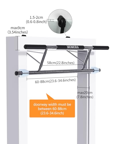 MOMODA Doorway Pull Up Bar, Home Gym Fitness Chin-Up Bar for Door Frame - color: PRO