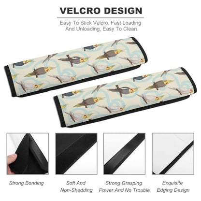 Universal Soft and Comfortable Car Seat Straps Shoulder Pads for Girls and Boys, Most Cars, 1 Pair Parrot Bird Cute Harness Pads Strap Comfortable Driving - color: Pattern 855