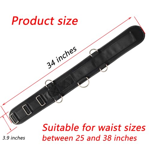 LOOEEL Fitness Resistance Belt Multi Functional Fitness Belt with 5 Rings for Weight Training and Resistance Training of Load Carrying Pull Up Belt Squat