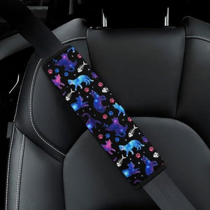 2 Pack Universal Fit Seat Belt Shoulder Pad for Kids, Car Seats Pushchair Strollers High Chair Pushchair, Black Purple Cat Shoulder Protector, Anti-Slip Pad - color: Pattern 802