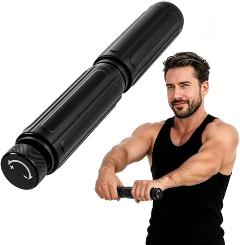 LIZAAL Forearm Strengthener, Adjustable All-Metal Grip Strength Trainer, Wrist Roller & Forearm Exerciser with Silicone Grip, Portable Forearm Strength Trainer for Hand, Wrist & Forearm Workout