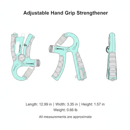 Adjustable Hand Grip Strengthener with Auto Counter, 10-100 lbs Resistance for Forearm Training, Ergonomic Non-Slip Design - color: Blue