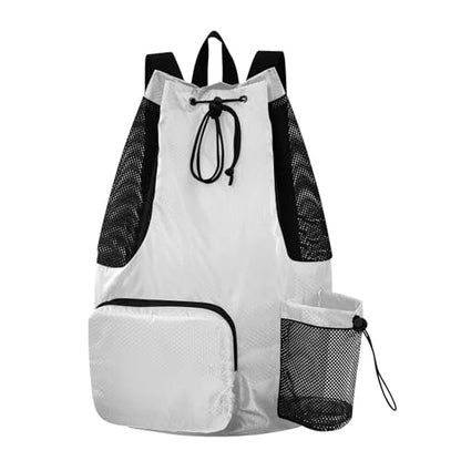 Yuiboo Gray Drawstring Gym Bags Climbing Gym Bag with Inside Pockets String Bookbag Wet and Dry Separation