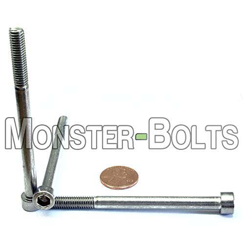 MonsterBolts - M6 x 80mm Socket Head Screws, DIN 912, Stainless Steel, Partial Thread, 10 Pack - size: M6 x 80mm