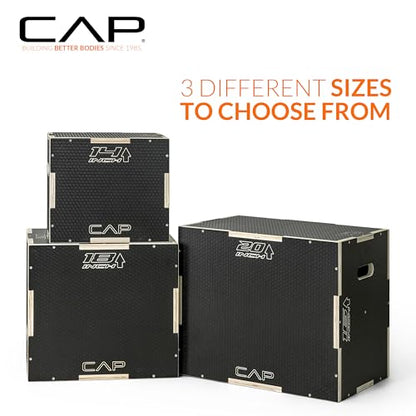 CAP Barbell 3-in-1 Plyometric Box | Multiple Styles and Sizes - size: 20in x 18in x 16in, style: NON-SLIP