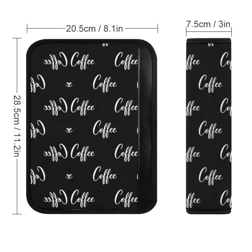 2PCS Coffee Seat Belt Shoulder Pad Soft Padded Harness Pads Strap for Adults and Children, All Vehicles, Anti-Slip Pad - color: Pattern 19