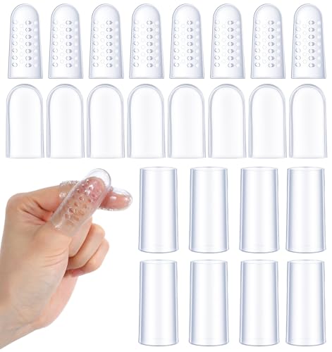 24PCS Skin Picking Prevention, 3 Styles Silicone Finger Protector, Fingers Cover for Cracking Calluses Blisters Eczema