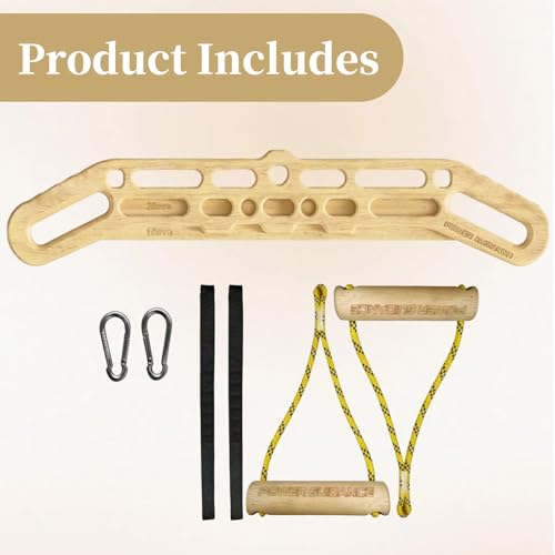 Wooden Hanging Board for Climbing, Multi-Grip Fingerboard for Indoor/Outdoor Fitness Training, Enhances Climbing Power & Grip Strength, Perfect for Adult Fitness Enthusiasts