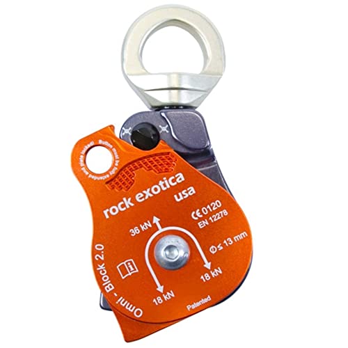 Rock Exotica Omni-Block Swivel Pulley – High-Strength Swivel Pulley with Sideplate Access for Rigging – Made in The USA - style: ‎2.0"
