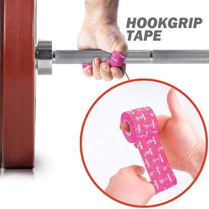 WARM BODY COLD MIND 1.85" Weightlifting Thumb Tape - Hook Grip Tape for Powerlifting, Cross Training, Gym Tape, Workout, Weight Lifting Tape, Athletic Finger Wrap (Pink 6 Roll) - color: 6 Rolls Pink