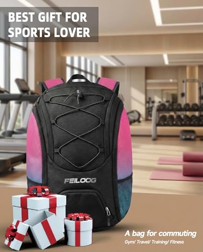 Gym Backpack for Women with Shoe Compartment, 45L Sports Backpack | Large Capacity, Dry& Wet Pocket, Water-Resistant, Breathable Material, Ball Bag for Outdoor Gym Workout, Lightweight