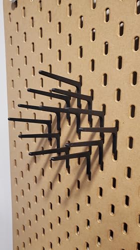 'Just Hanging' Pegboard Hook Packs, Compatible with IKEA SKADIS Pegboard, Display Hook SKADIS Accessory (Matte Black, 12pk, Spool Hook) - color: Matte Black, size: 12pk, Spool Hook