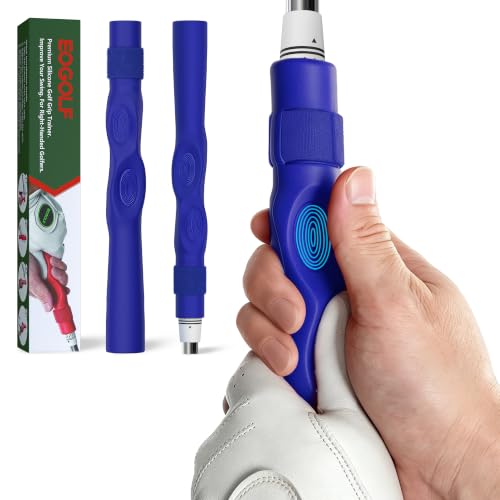 Golf Grip Trainer - Right Hand Golf Training Aid for Proper Hand Position and Muscle Memory, Grip Fix Golf Trainer for Midsize Grips, Perfect Practice Tool Gift for Golfer - color: Blue