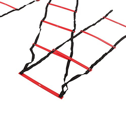 banapoy 7M Agility Ladder, 14 Rung Fixed Distance Speed Training Equipment with Angle Marks for Soccer Football Fitness Coaches and Athletes - color: Red