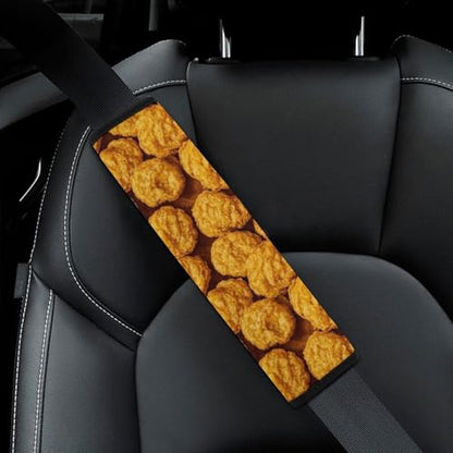 Universal Fit Car Seat Belt Pad for Elderly Support, All Vehicles, 2 Piece Food Chicken Nuggets Automotive Seat Belt Protector Pressure Relief - color: Pattern 924