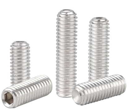 30Pcs M4-0.7 x 12mm Hex Socket Set Grub Screws,Headless Cup Point,Flat Point Grub Bolt,Internal Hex Drive,304 Stainless Steel,Headless Concave End,Metric External Thread,for Towel Rack Door Knob - size: M4-0.7 x 12mm(30)