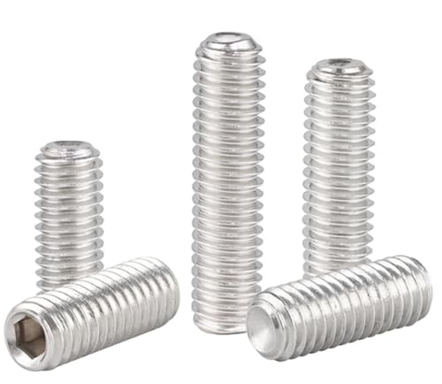 20Pcs M3-0.5 x 20mm Hex Socket Set Grub Screws,Headless Cup Point,Flat Point Grub Bolt,Internal Hex Drive,304 Stainless Steel,Headless Concave End,Metric External Thread,for Towel Rack Door Knob - size: M3-0.5 x 20mm(20)