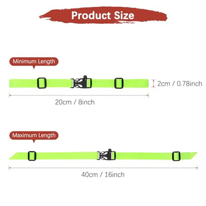 Backpack Chest Strap Sternum Straps with Emergency Whistle Buckle for Backpack Replacement & Hiking - color: Fluorescent Green