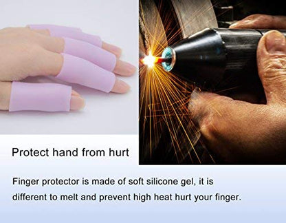 Povihome Finger Cots Protectors - Moisturizing Thumb and Finger Covers - Thickend Version - Elastic Cracked Silicone Finger Sleeves to Protect Cracked, Peel Finger and Other Finger Pain (Lavender, 10PCS) - color: Lavender, size: Medium (10PCS)
