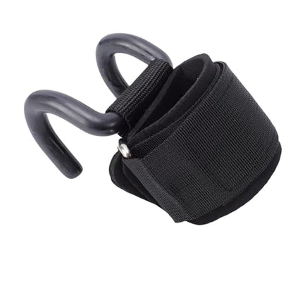Keenso Weight Lifting Hook, 330lbs Load Bearing Fitness Wrist Strap, Adjustable Hand Grip Support for Deadlift Pull Up, with Rubber Dipped Metal Hook
