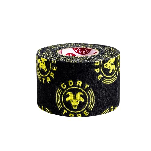 Scary Sticky Premium Athletic Tape, Ultra-Sticky Thumb, Finger & Wrist Tape for Weightlifting, Hook Grip & Cross Workout, Cotton, Latex-Free, 10 Yards, Black & Yellow, 1 Roll - color: Black & Yellow, size: Pack of 1