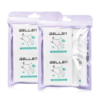 GELLEN Nail Cleanser Pads, 100 Pack Alcohol Prep Pads Individually Wrapped | Nail Cleanser Wipes Remove Tacky Residue, Lint-free Glossy Wipes for Acrylic/Builder/Gel Polish Travel for Perfect Manicure - size: 100PCS
