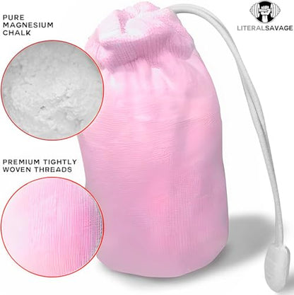 No Mess Climbing Chalk Ball for Lifting, Climbing, Gymnastics & Crossfit – Refillable Chalk Ball with Pure Magnesium Carbonate for Dry Hands & Better Grip – 2.3 oz - color: Pink