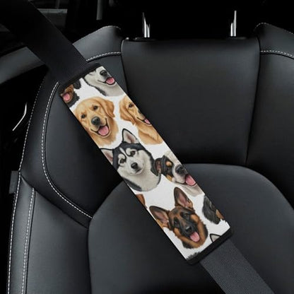 Universal Soft and Comfortable Seat Belt Shoulder Pad for Adult Use, Most Cars, 1 Pair Cute Dogs Puppy Harness Pads Strap Anti-Slip Pad - color: Pattern 844