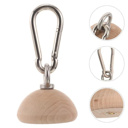 NUOBESTY Wooden Grip Strengthener Ergonomic Training Ball Hand Exerciser Half Sphere Portable with Slip Resistant Surface, Improves Forearm Strength and Supports Finger for Climbers