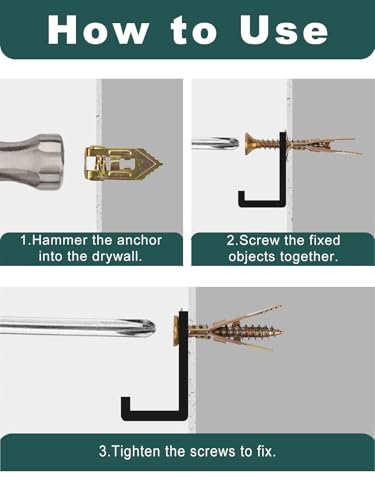 Self Drilling Drywall Anchors with Screws Kit 40Pcs - 2 Size Sheetrock Anchors & 2 Sizes Screw Sizes New Upgraded Zinc Plated Steel No Drill or Holes in Wall for TV, Wall Hanging, Cabinets - size: MDZT-40PCS