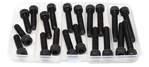 iexcell 20 Pcs M8 x 30/35/40/45/50 Alloy Steel 12.9 Grade Hex Socket Head Cap Screws Bolts Assortment, Black Oxide Finish - size: M8 x 30/35/40/45/50mm