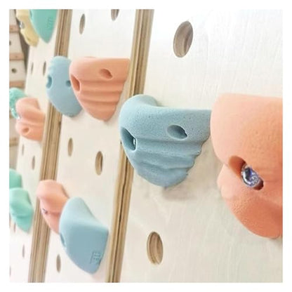 Climbing Kit,Climbing Holds, Climbing Holds Hand Grip Points, Resin Climbing Stones for Adult Indoor Outdoor, Premium Macaron Climbing(Solid Wall Installation) - size: Solid wall installation