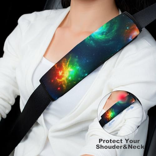 2 Piece Universal Soft and Comfortable Seat Belt Shoulder Pad for Kids, Most Cars, Universe Galaxy Science Fiction Print Seat Belt Covers Cushion, Neck and Shoulder Support - color: Pattern 798