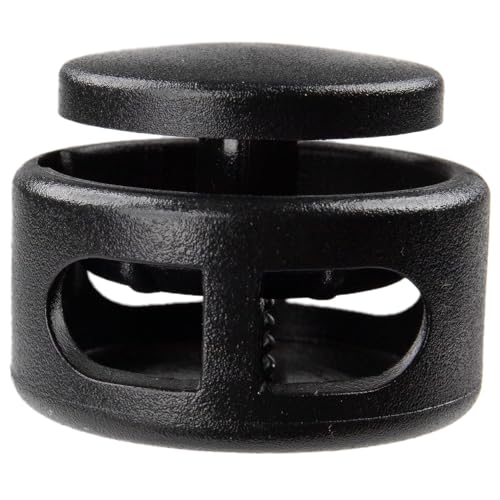 Paracord Planet Extra Large Spring-Loaded Plastic 2 Hole Cord Locks – Fits Up to 3/8 Bungee Cord, Crafting Ropes, & Cords - size: 5 Pack